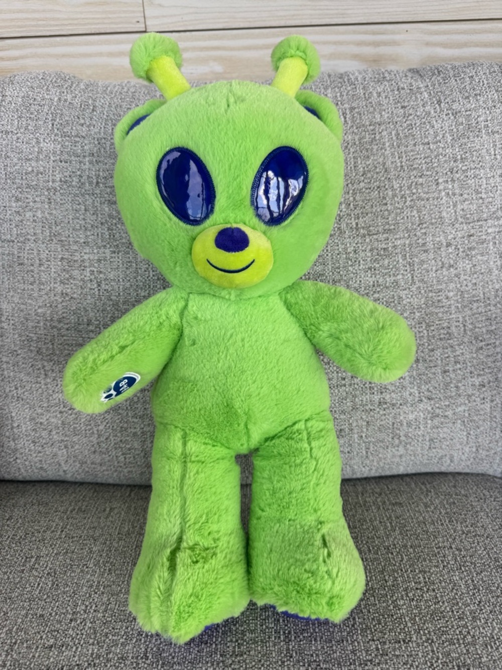 Build-a-Bear BAB Neon Green Bear-Alien Plush Toy - Soft Kids Stuffed Animal